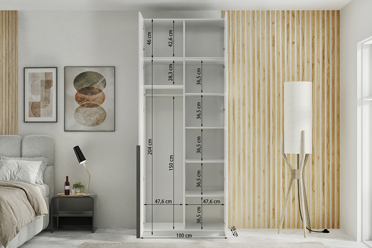 A100 Szafa 100cm z nadstawką - obrazek 2